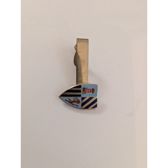 Set Of 5 Gold Tone Tie Clips With Enamel Accents & Shield Design - Picture 3 of 4